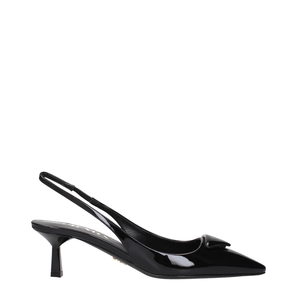 Prada Black Leather Mid Heel Pumps - EU35.5/US5.5