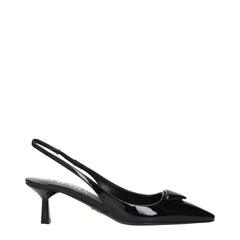 Prada Black Leather Mid Heel Pumps - EU35.5/US5.5