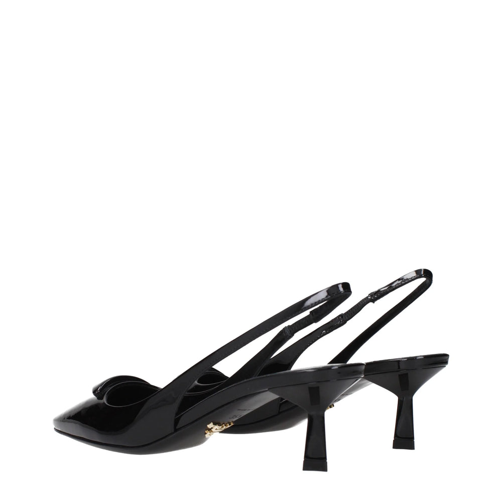 Prada Black Leather Mid Heel Pumps - EU35.5/US5.5