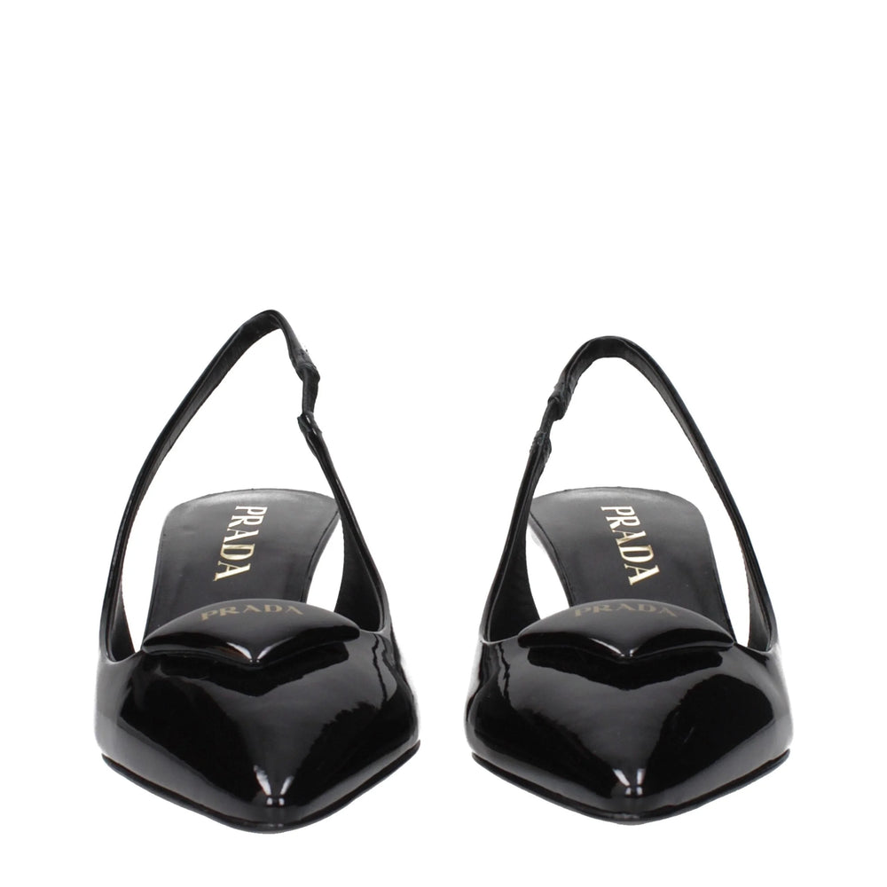 Prada Black Leather Mid Heel Pumps - EU35.5/US5.5