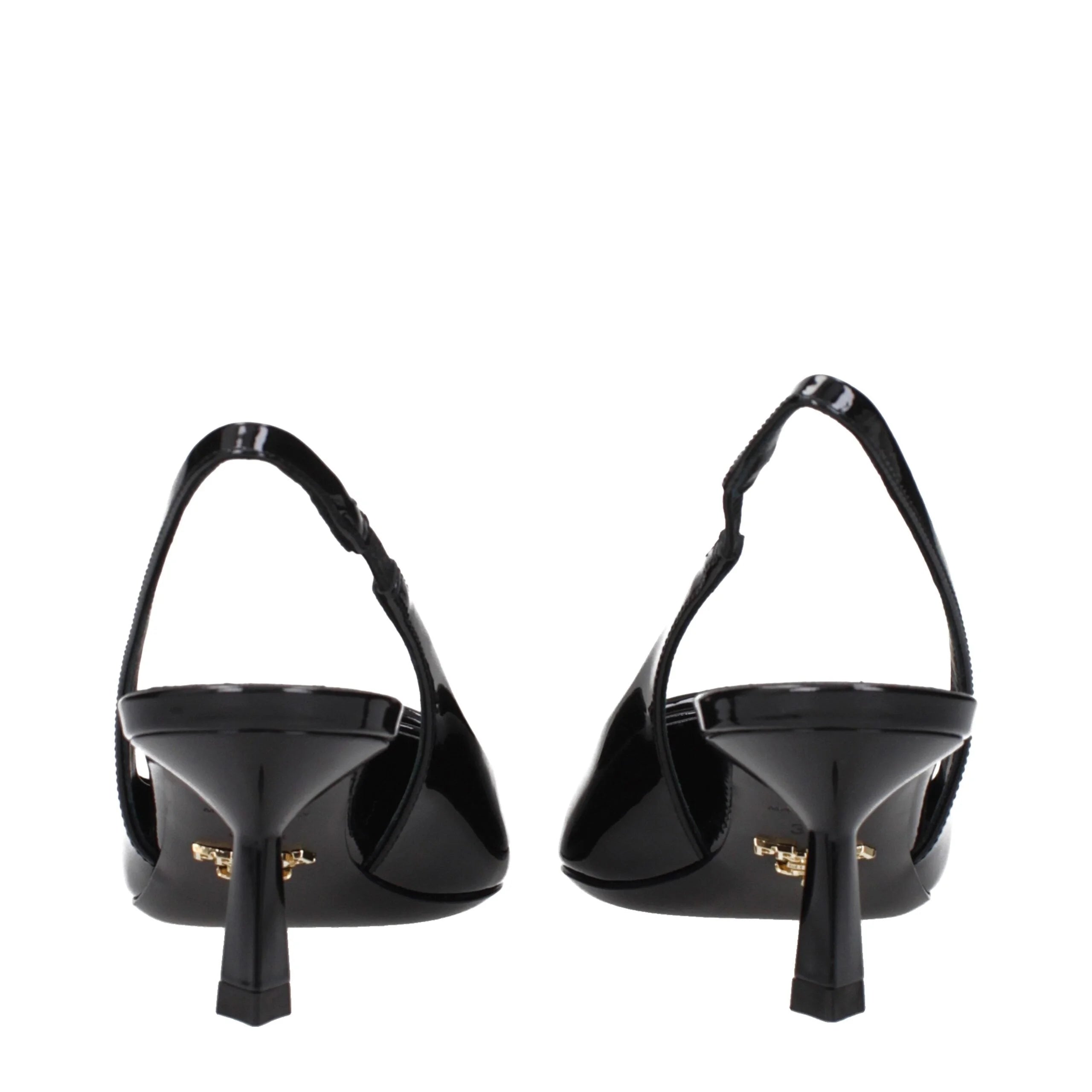 Prada Black Leather Mid Heel Pumps - EU35.5/US5.5