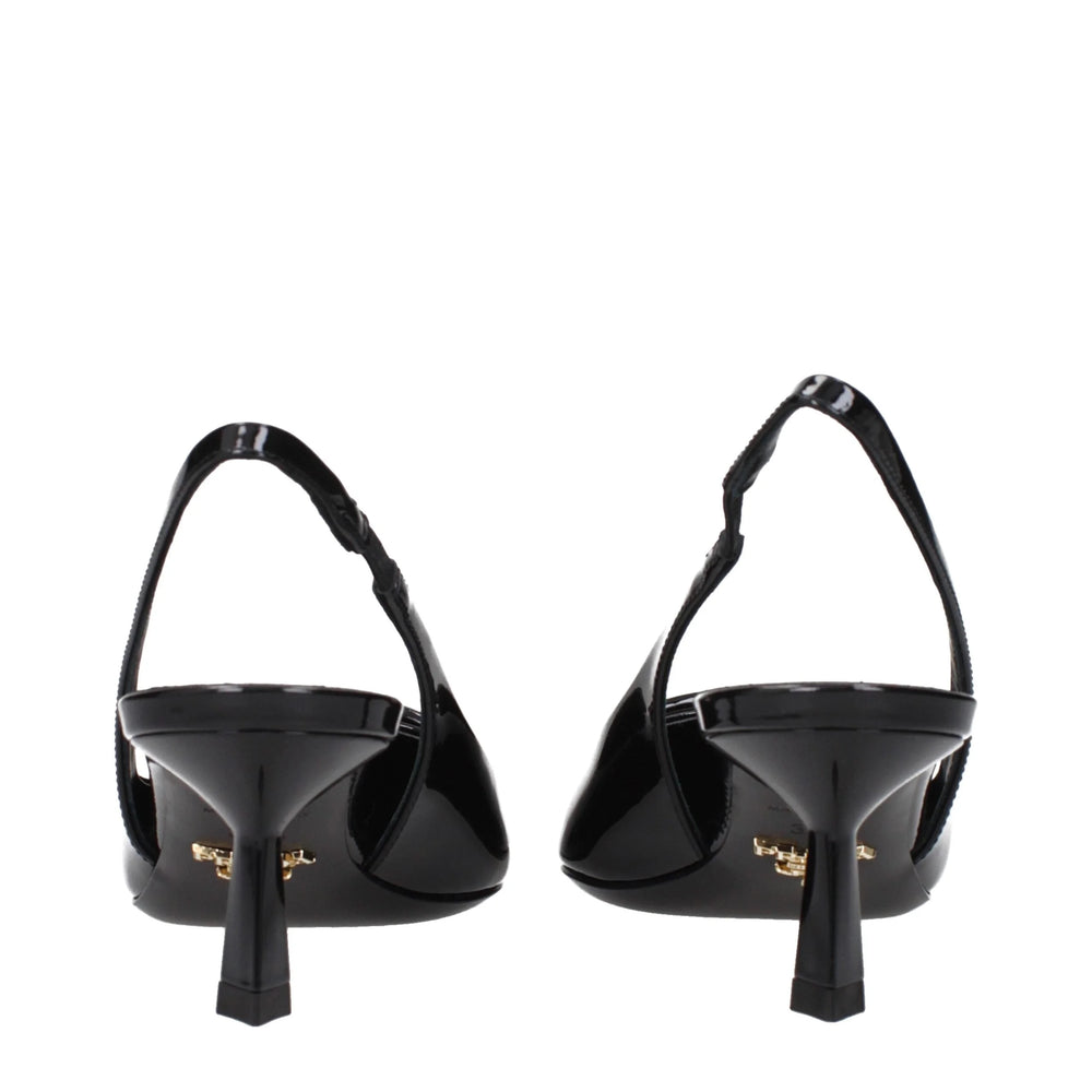 Prada Black Leather Mid Heel Pumps - EU35.5/US5.5