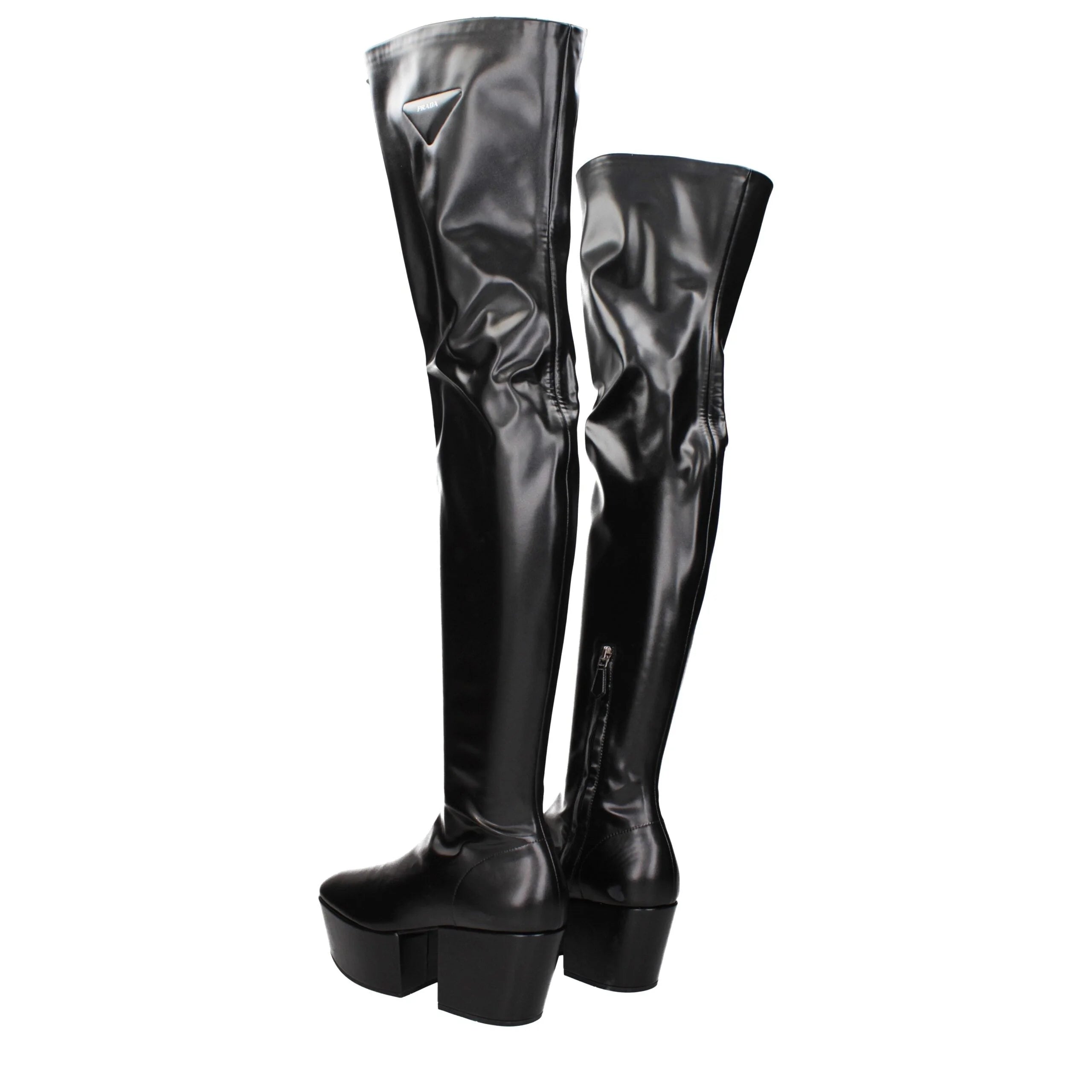 Prada Black Leather Over The Knee - EU39/US9
