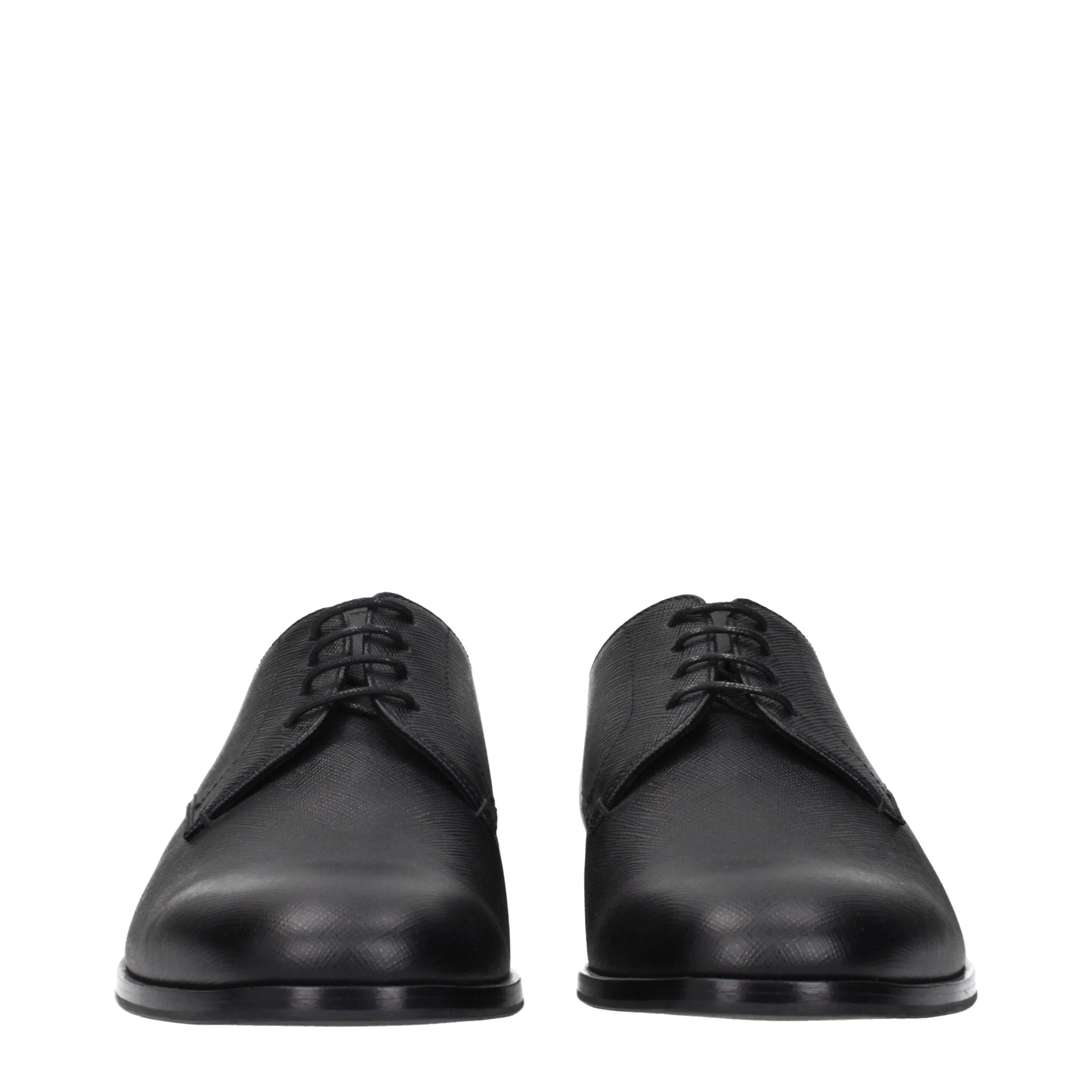 Prada Black Leather Oxfords And Derbies - 7