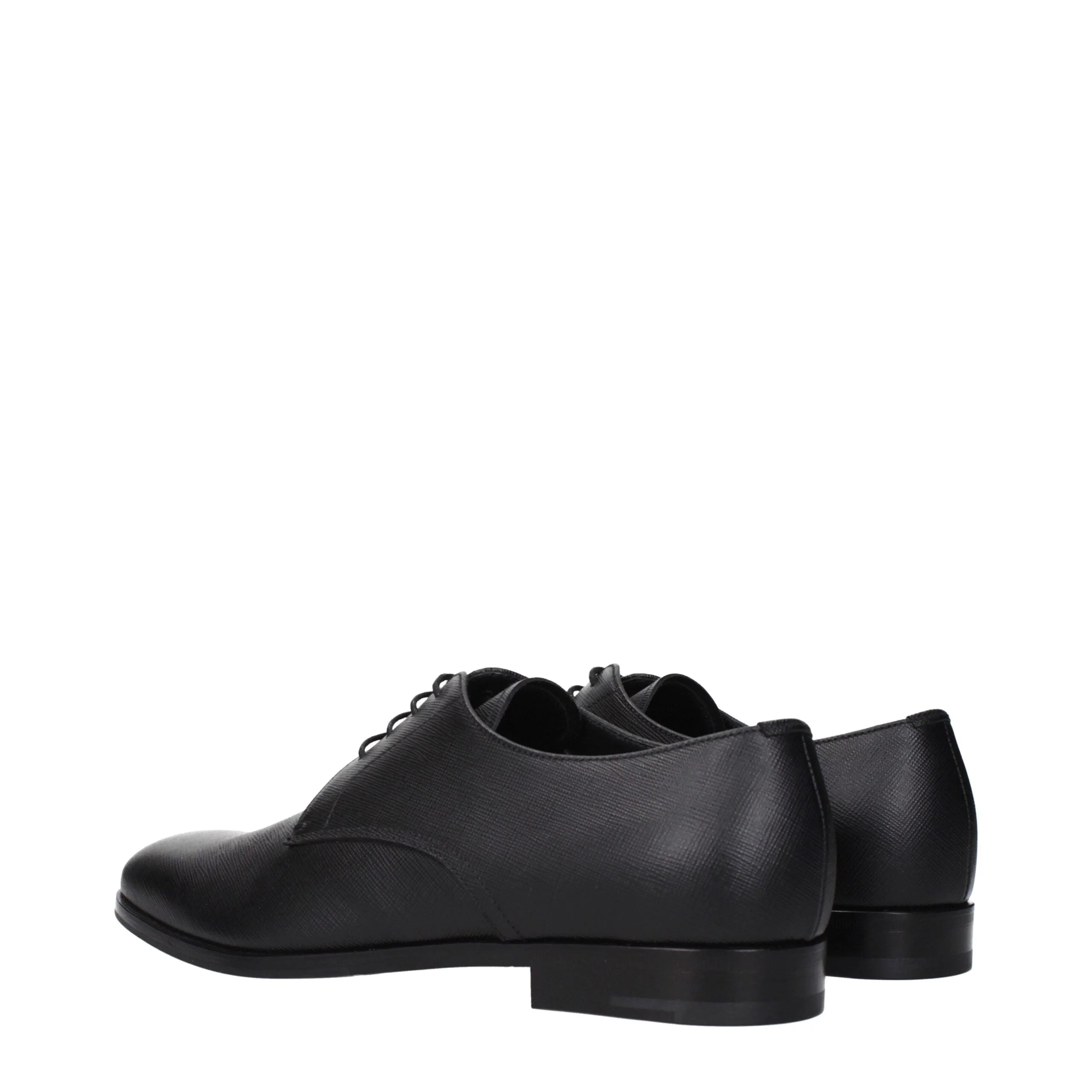 Prada Black Leather Oxfords And Derbies - 7