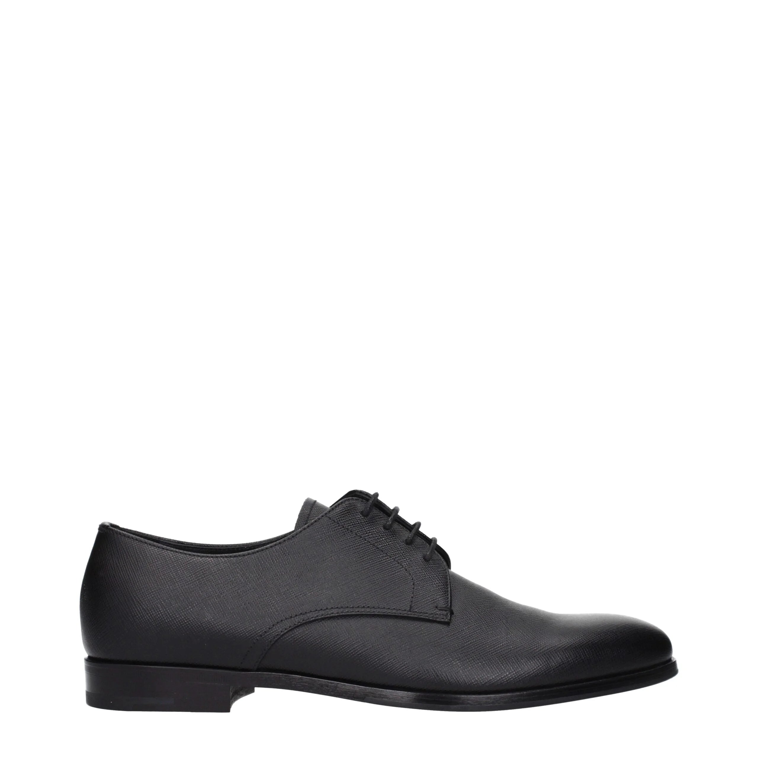 Prada Black Leather Oxfords And Derbies - 7