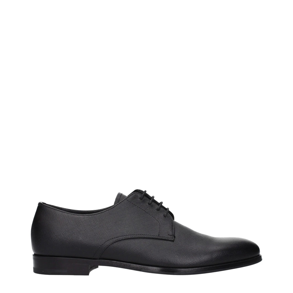 Prada Black Leather Oxfords And Derbies - 7