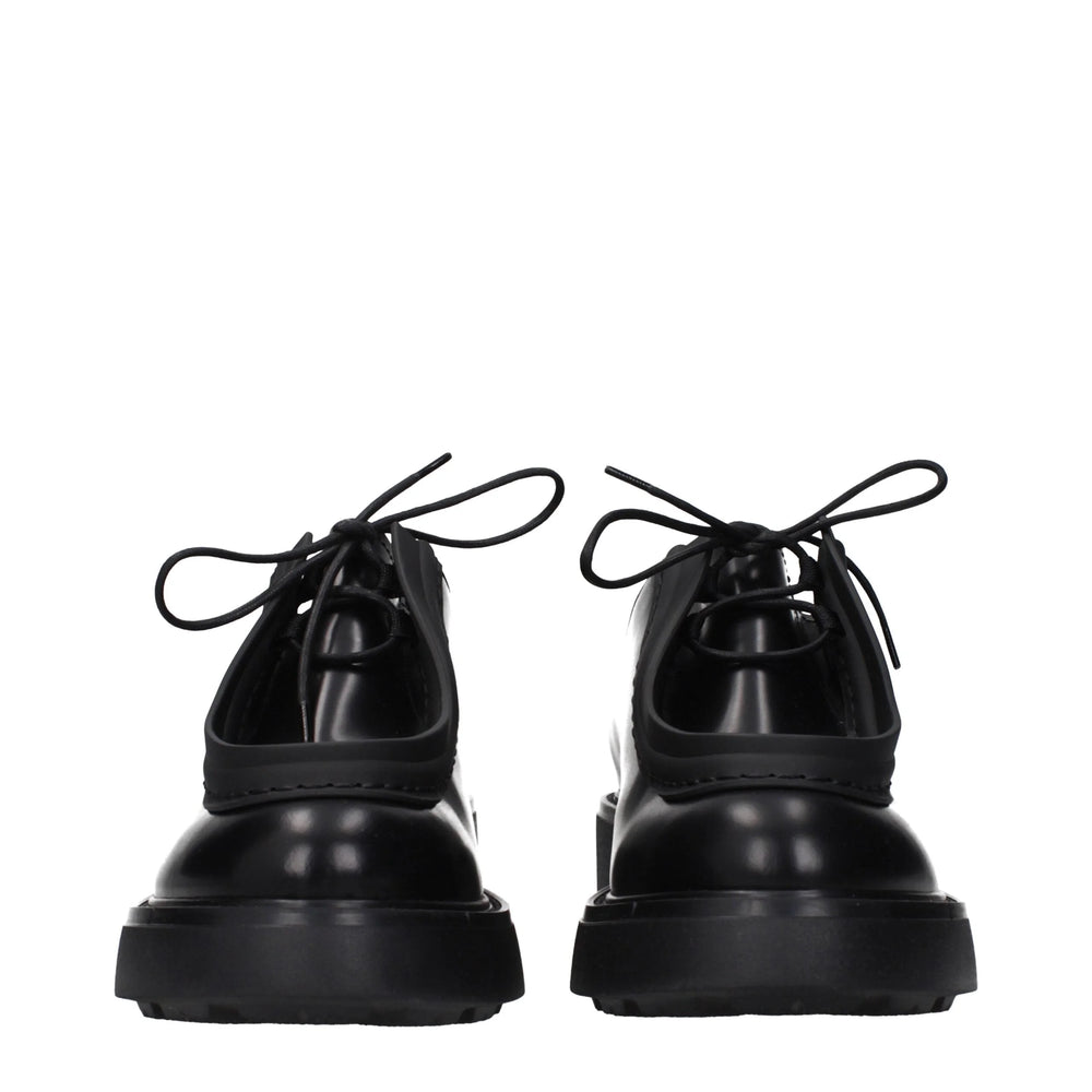 Prada Black Leather Oxfords And Derbies - EU41/US11