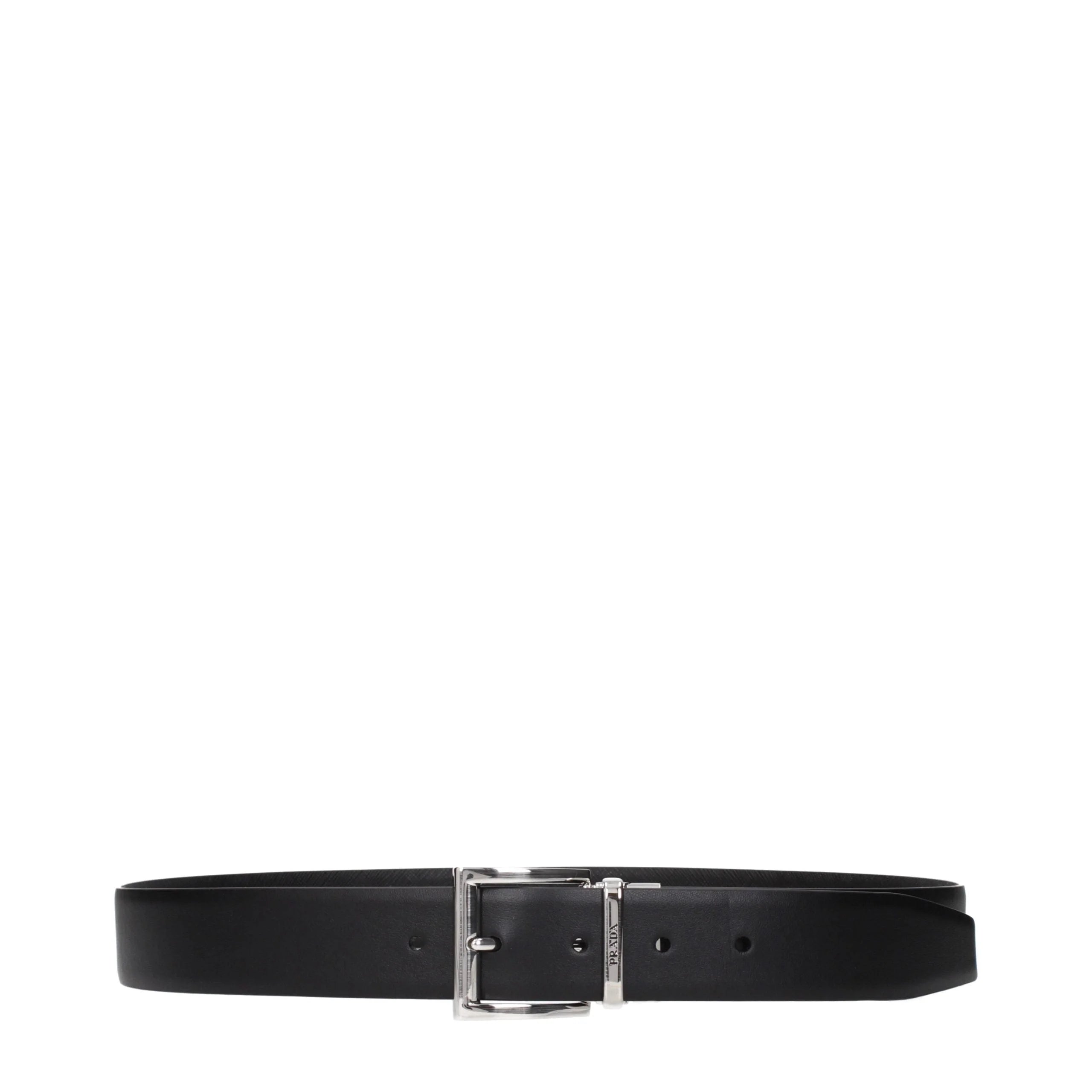 Prada Black Leather Regular Belt - 95 cm / 38 Inches