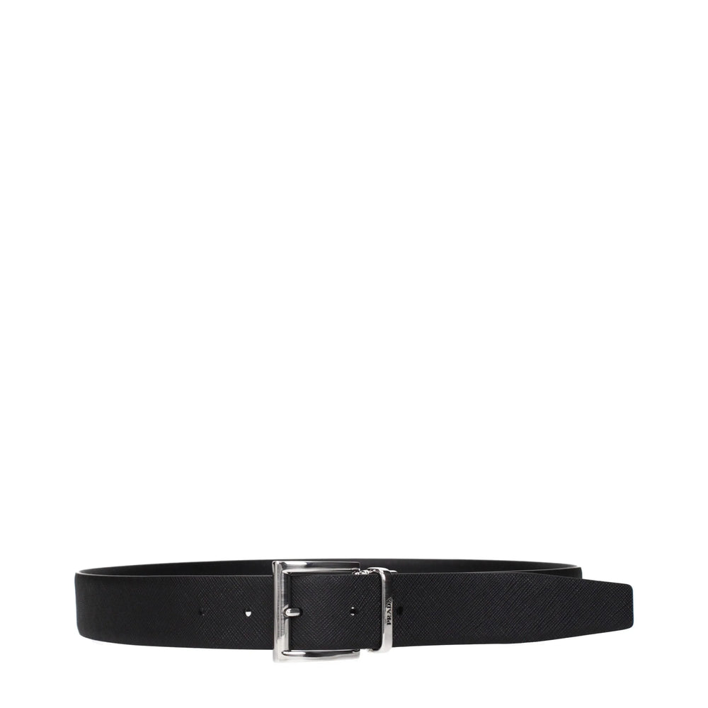 Prada Black Leather Regular Belt - 95 cm / 38 Inches