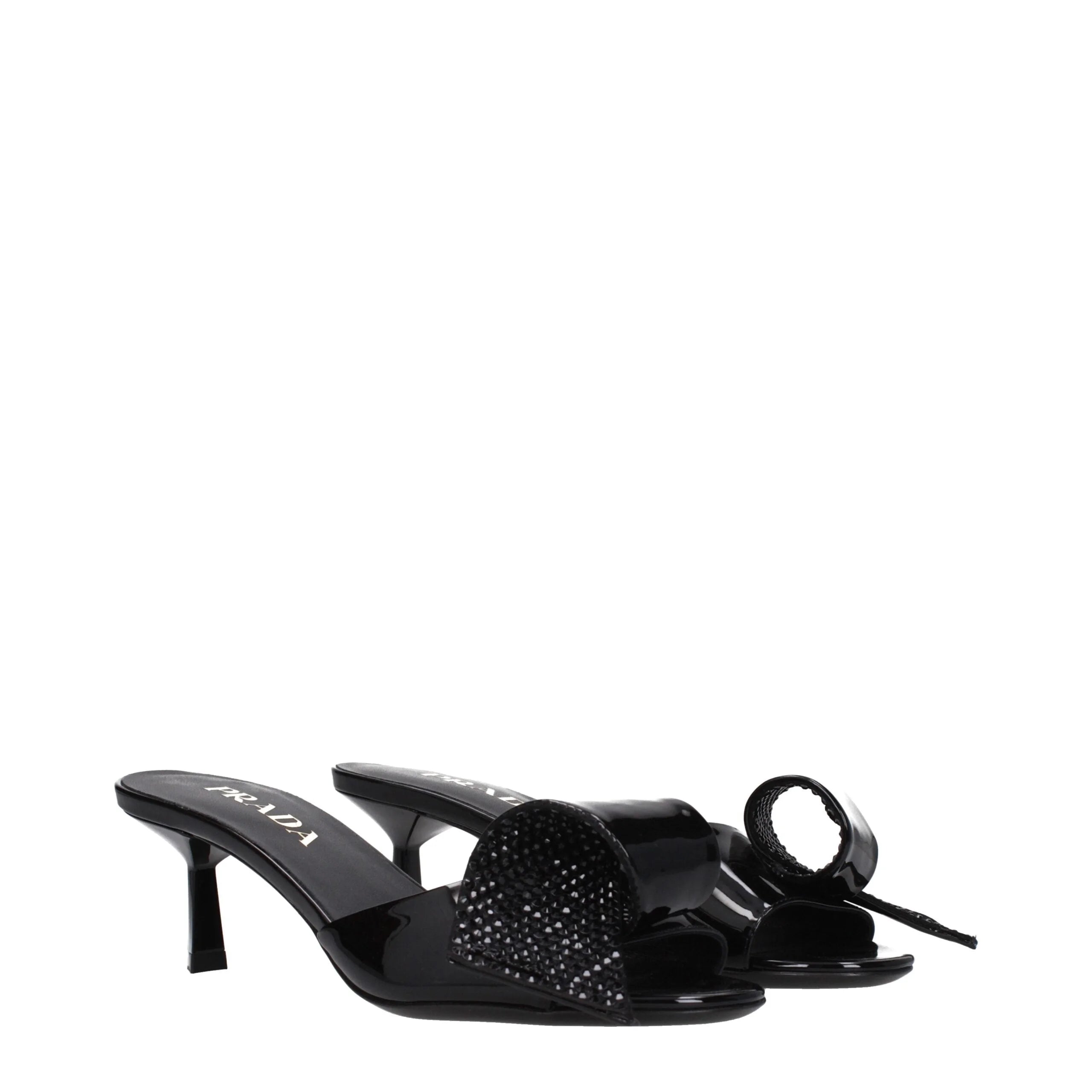 Prada Black Leather Sandals
