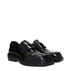 Prada Black Leather Slip-On Loafers