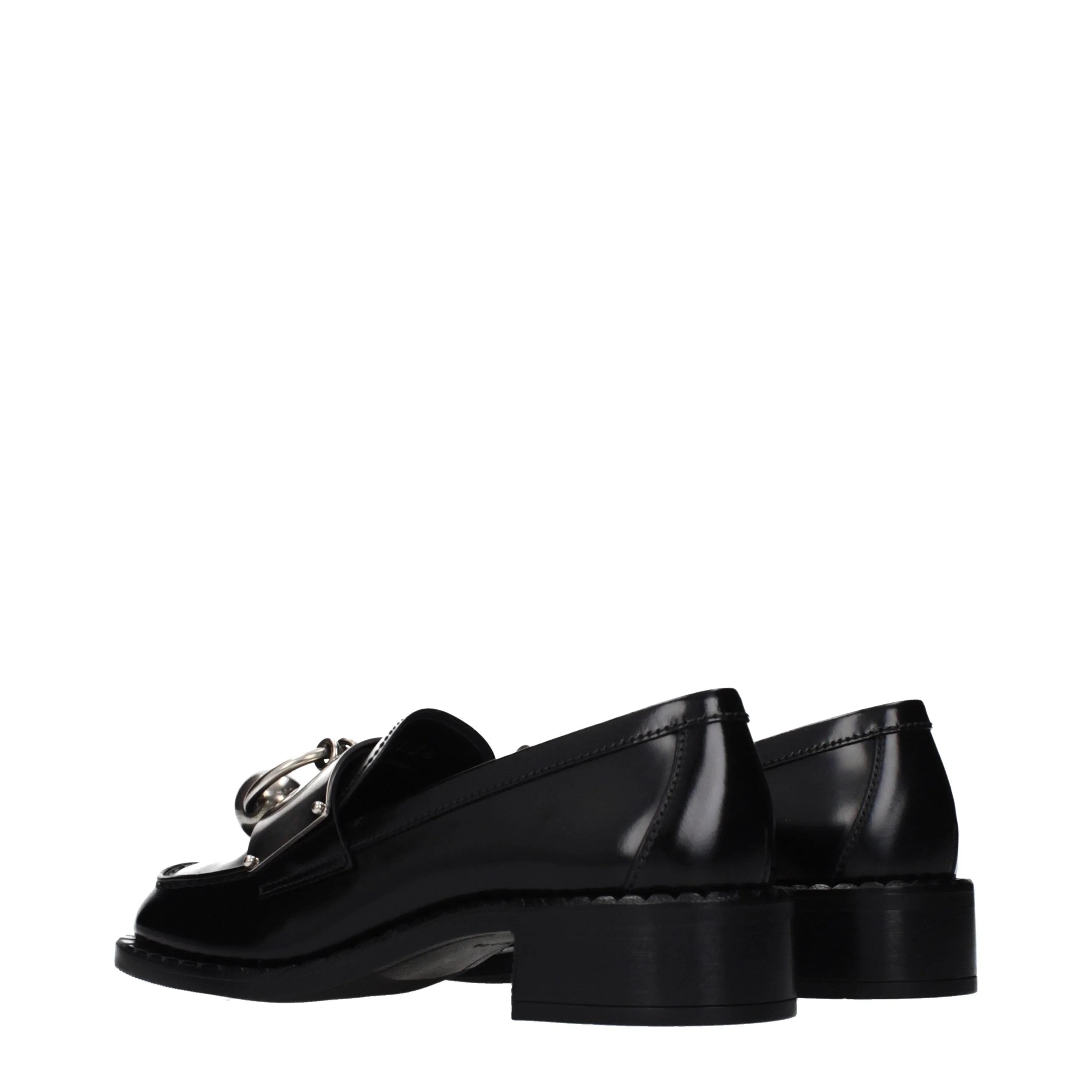Μόκασινα σαγιονάρα δέρμα μαύρο Prada