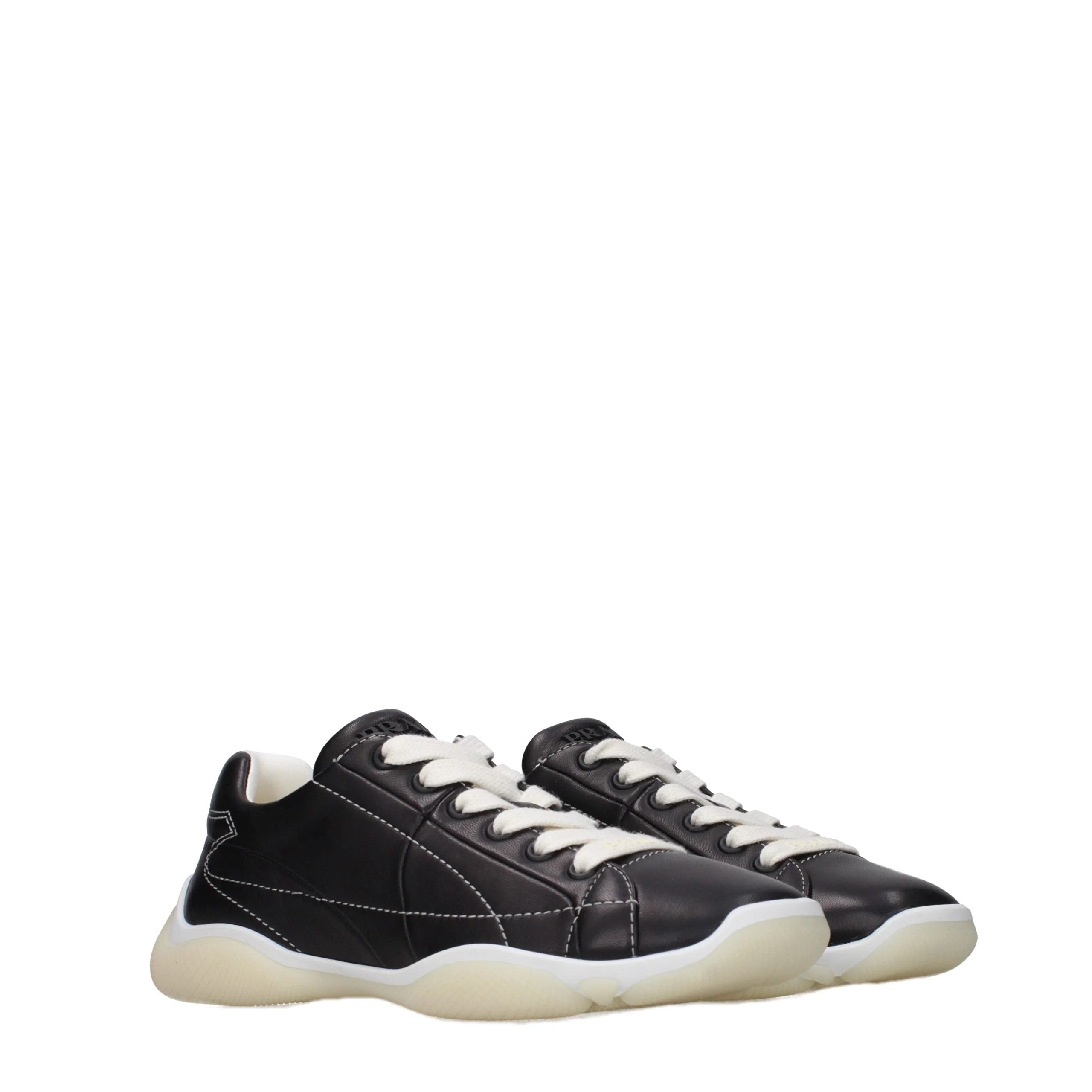 Prada Black Leather Sneakers