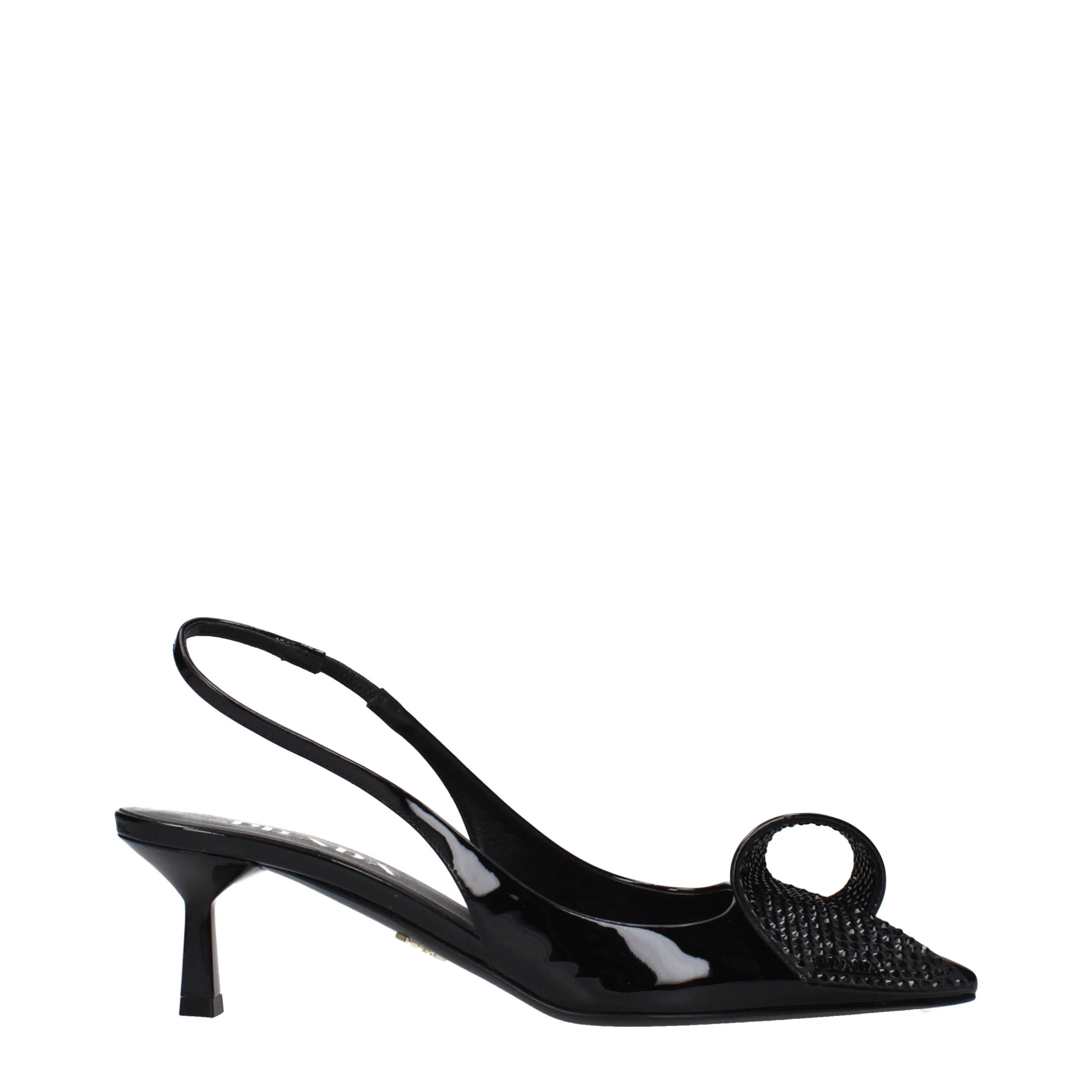 Prada Black Leather Stiletto Heel Sandals - EU37/US7