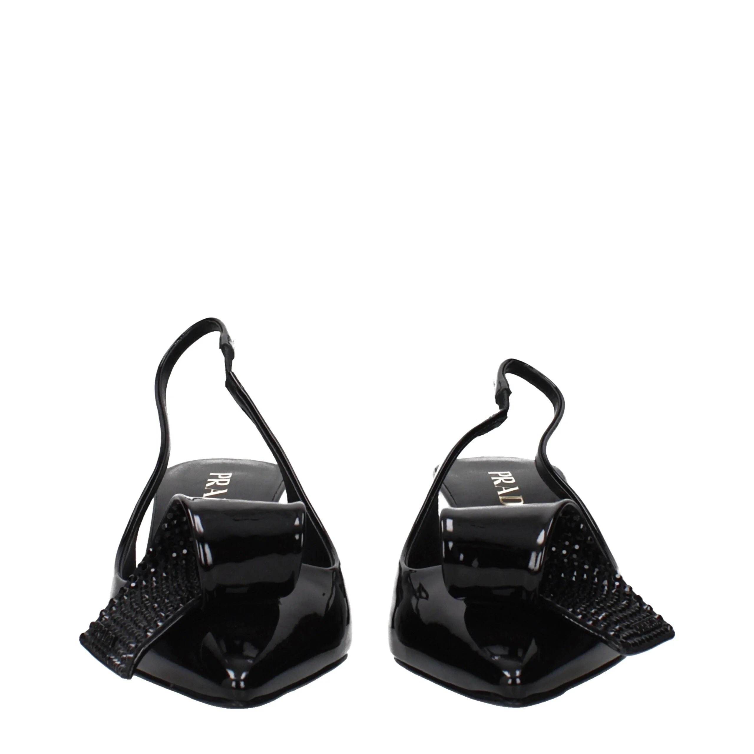 Prada Black Leather Stiletto Heel Sandals - EU37/US7