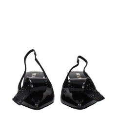 Prada Black Leather Stiletto Heel Sandals - EU37/US7