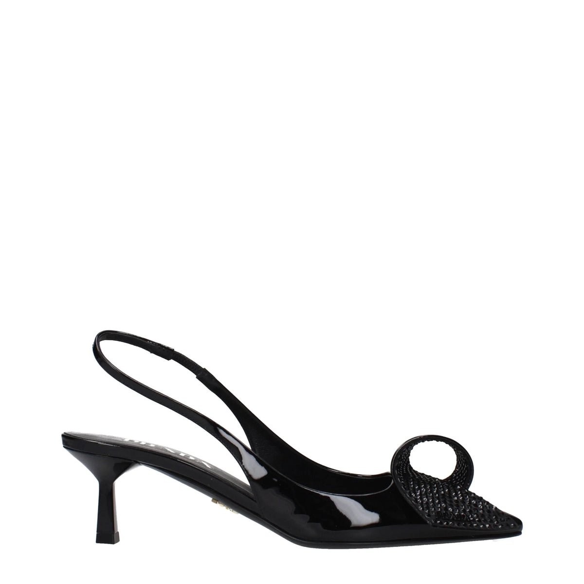 סנדלי עקב סטילטו מעור שחור של Prada - EU37/US7