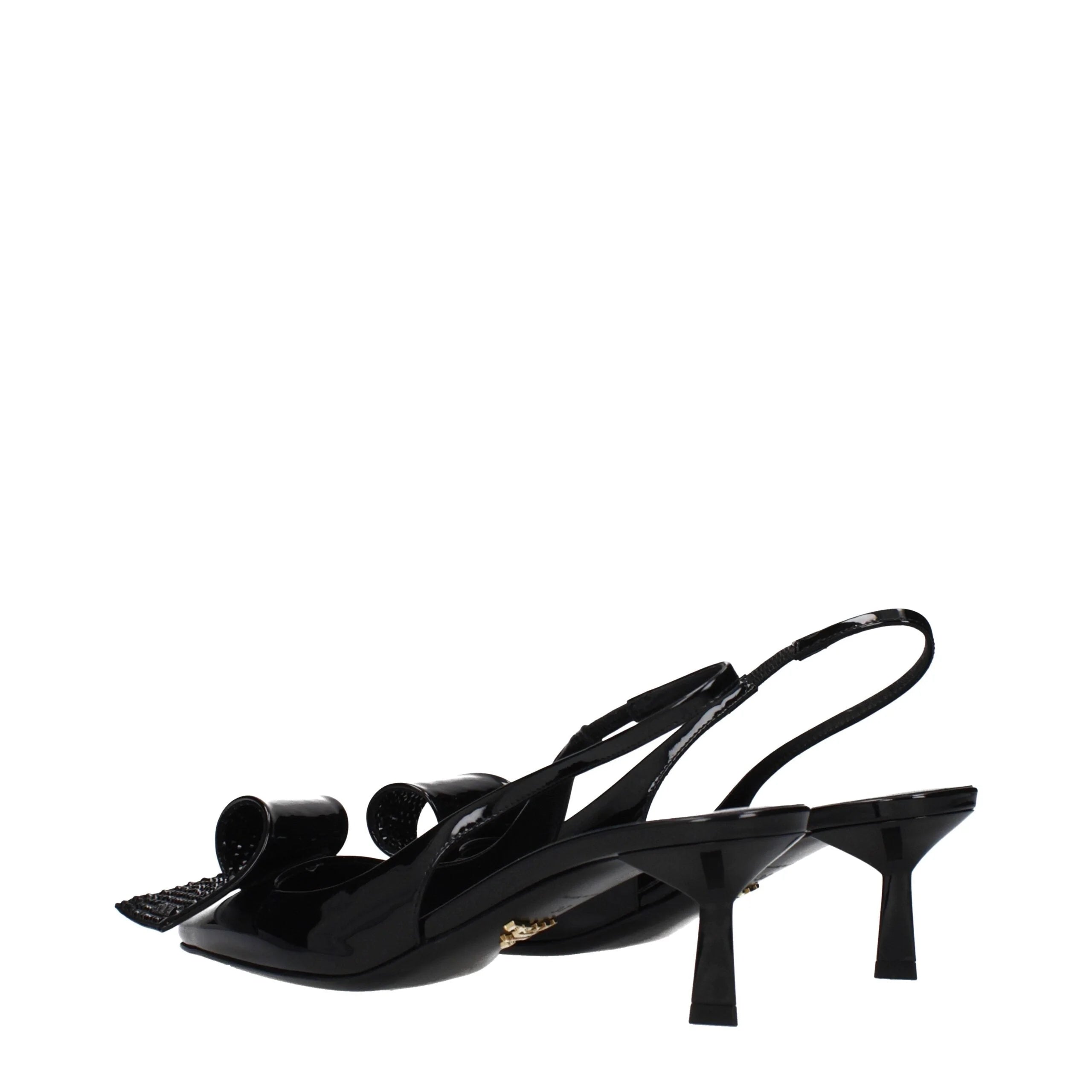Prada Black Leather Stiletto Heel Sandals - EU37/US7
