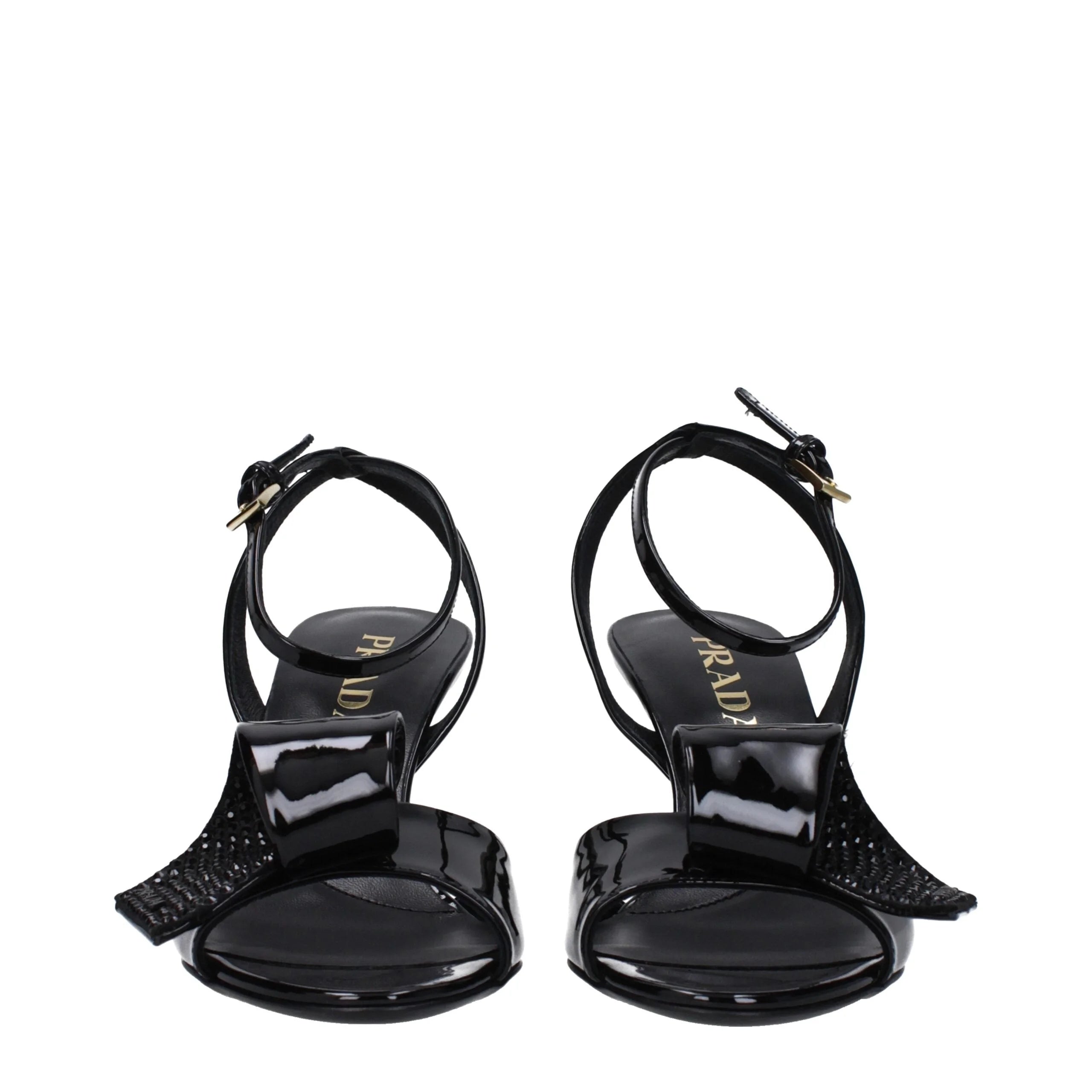 Prada Black Leather Stiletto Heels Sandals
