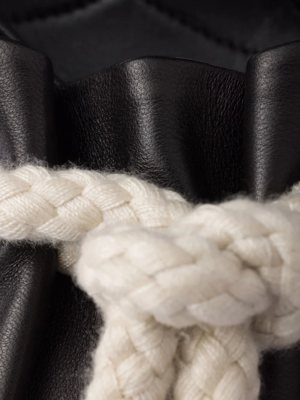 Prada Black Nappa Leather Rope Detail Sandals - Sandals