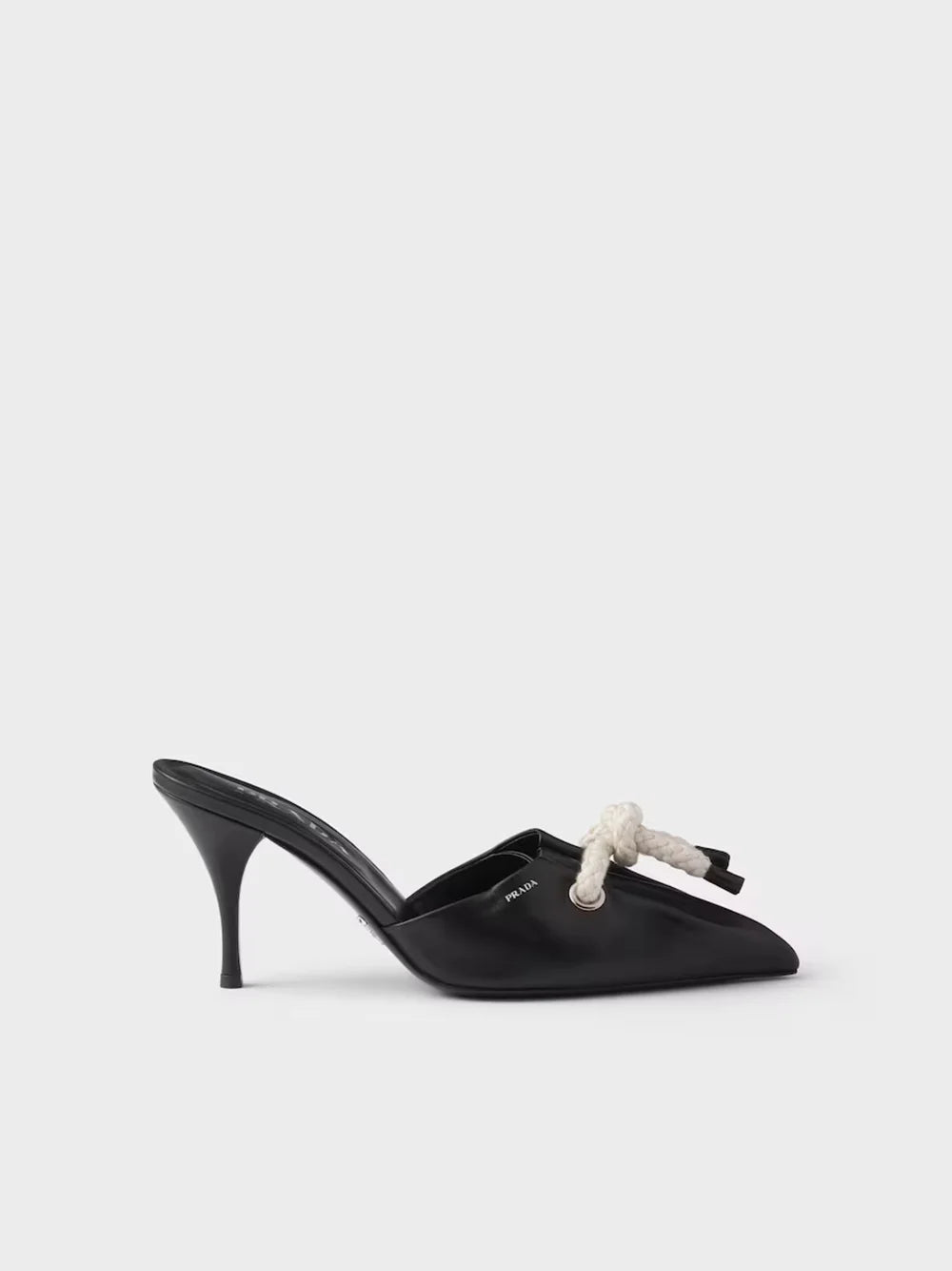 Prada Black Nappa Leather Rope Detail Sandals - Sandals