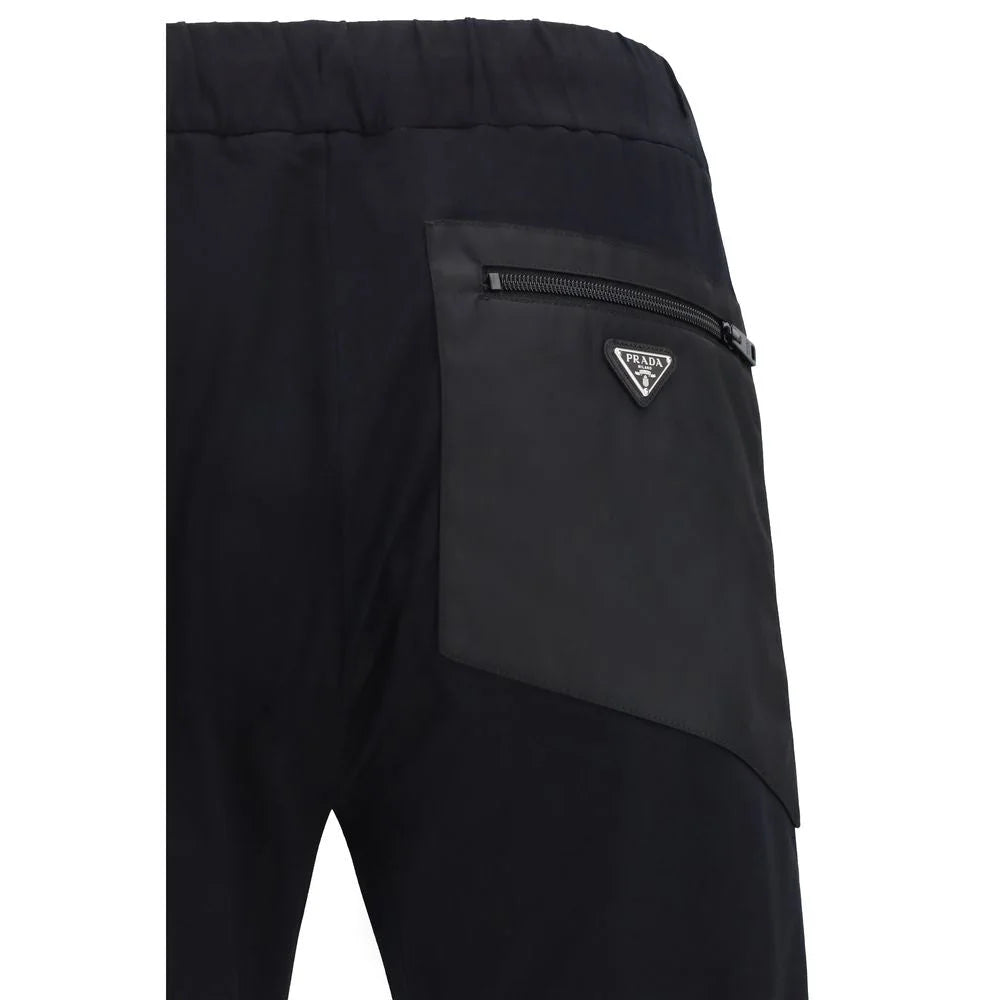 Prada Black Nylon Casual Pants - S