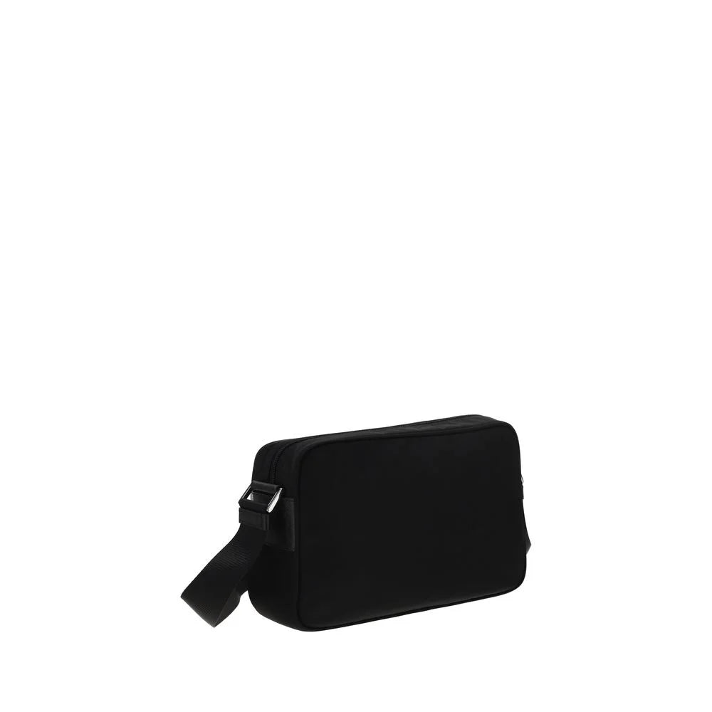 Sac à épaule en nylon noir Prada