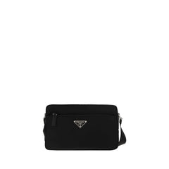 Sac à épaule en nylon noir Prada