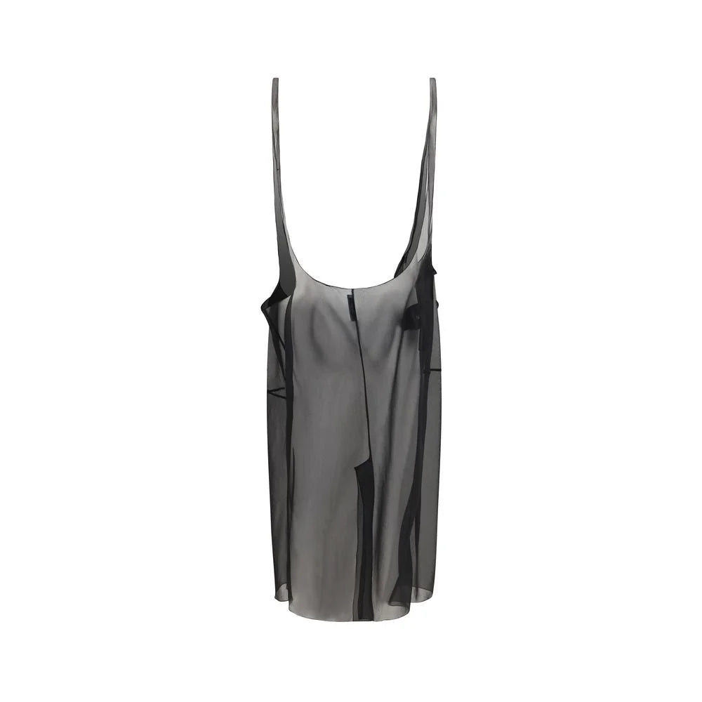 Falda midi de poliéster negra de Prada