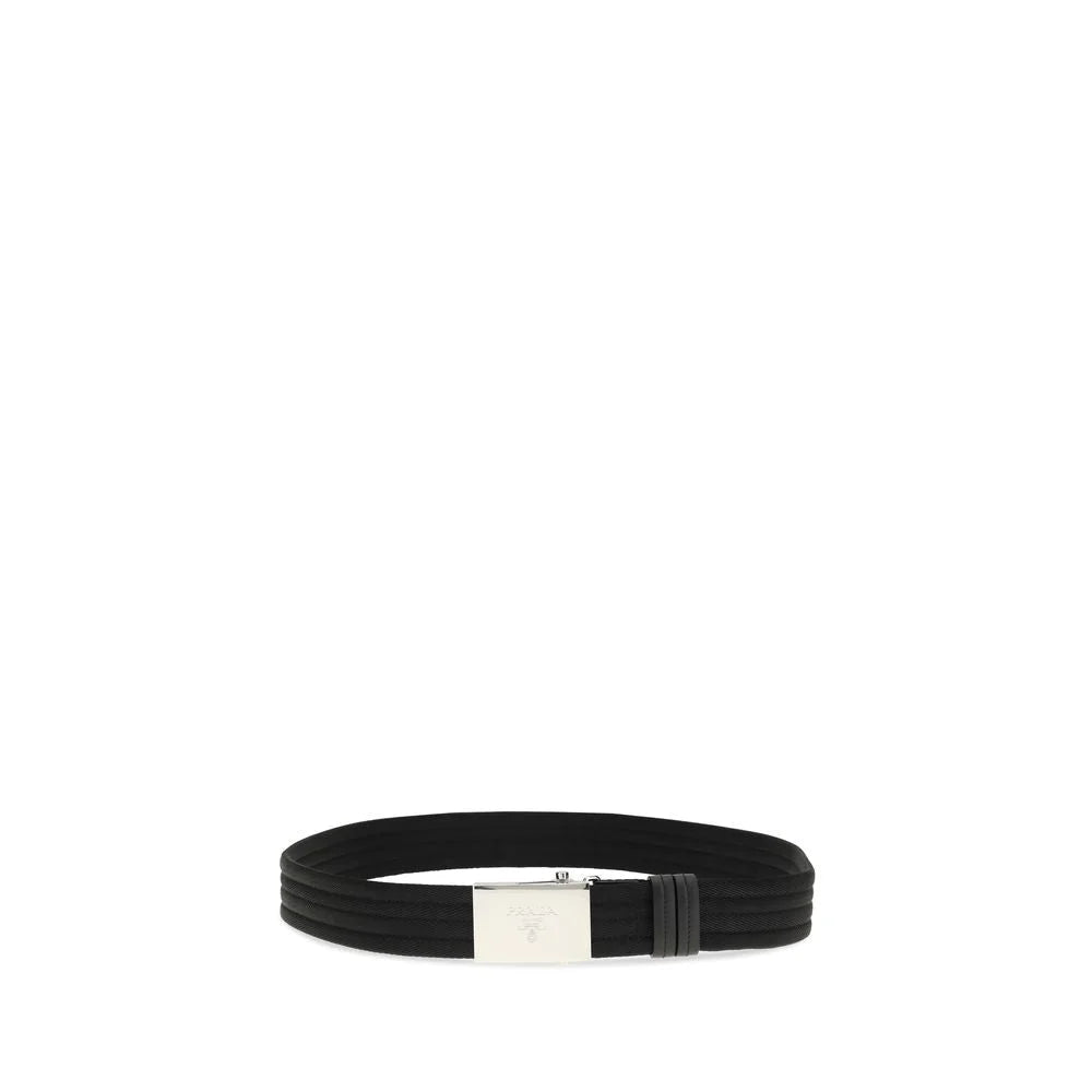 Prada Fekete Poliester Vékony Öv - 95 cm / 38 hüvelyk