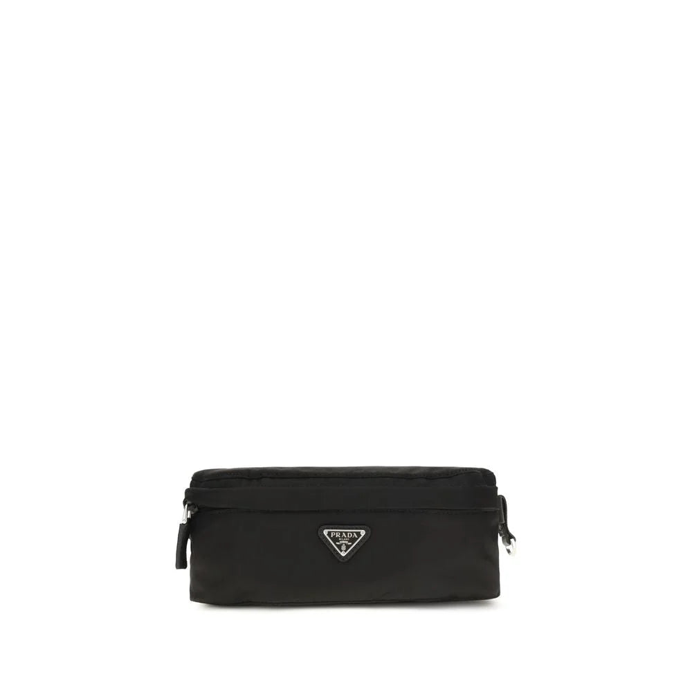 Prada Black Recycled Polyamide Clutch Bag