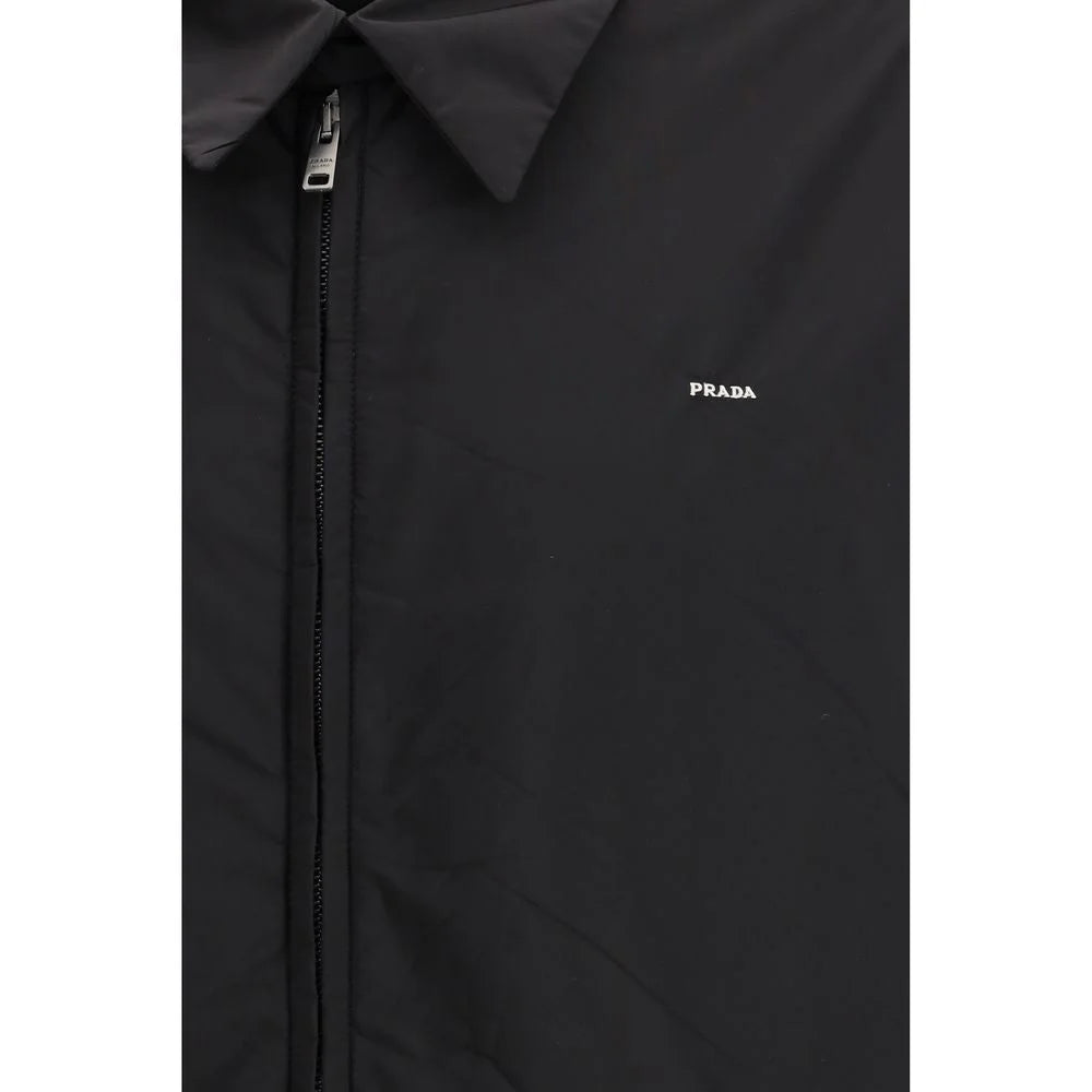 Prada Black Recycled Polyamide Full-Length Jacket - IT48 | M