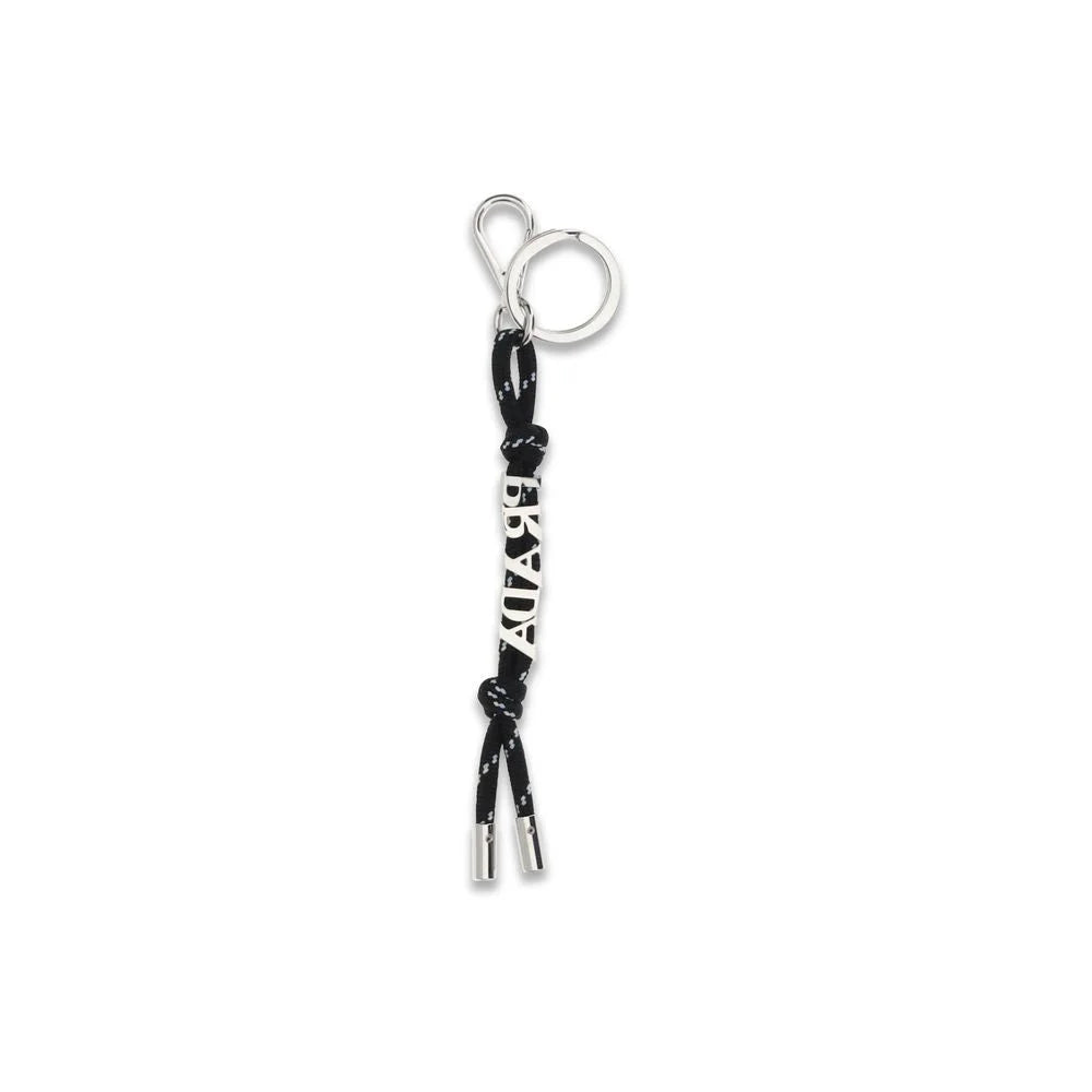 Prada Zwarte Gerecycled Polyamide Sleutelhanger