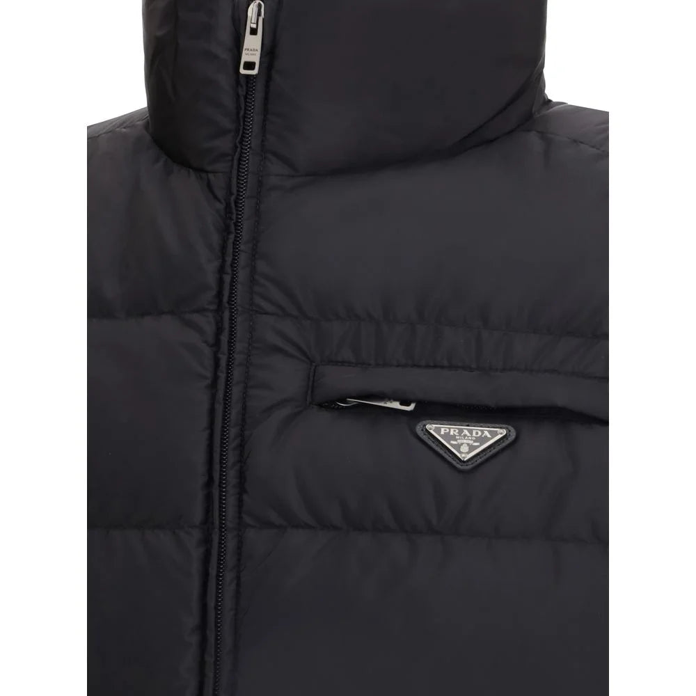Prada Black Recycled Polyamide Sleveless Jacket