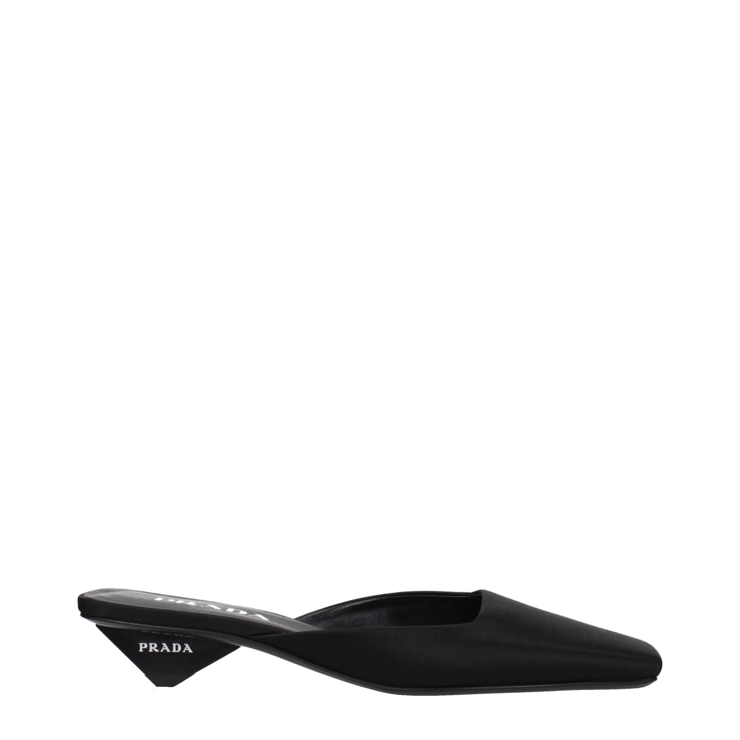 Prada Black Satin Flat Sandals