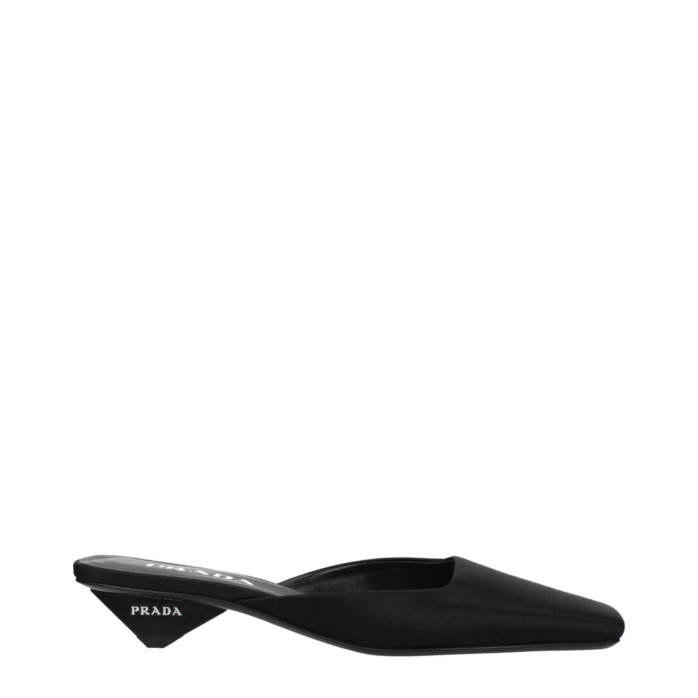 Prada Black Satin Flat Sandals