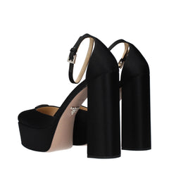 Prada Black Satin Platform Pumps - EU39/US9
