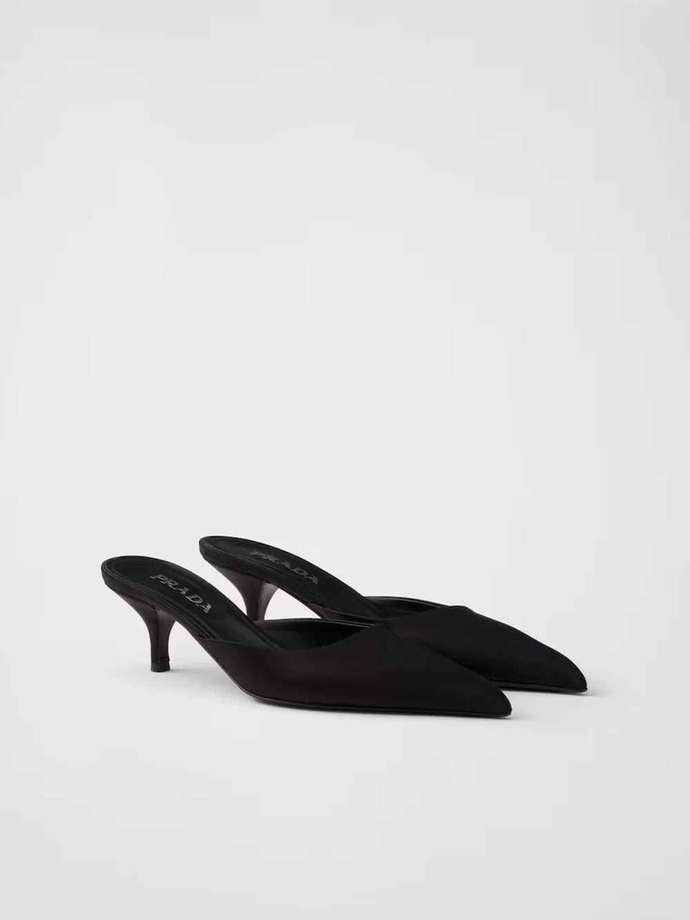 Prada Black Satin Sabot - Heels