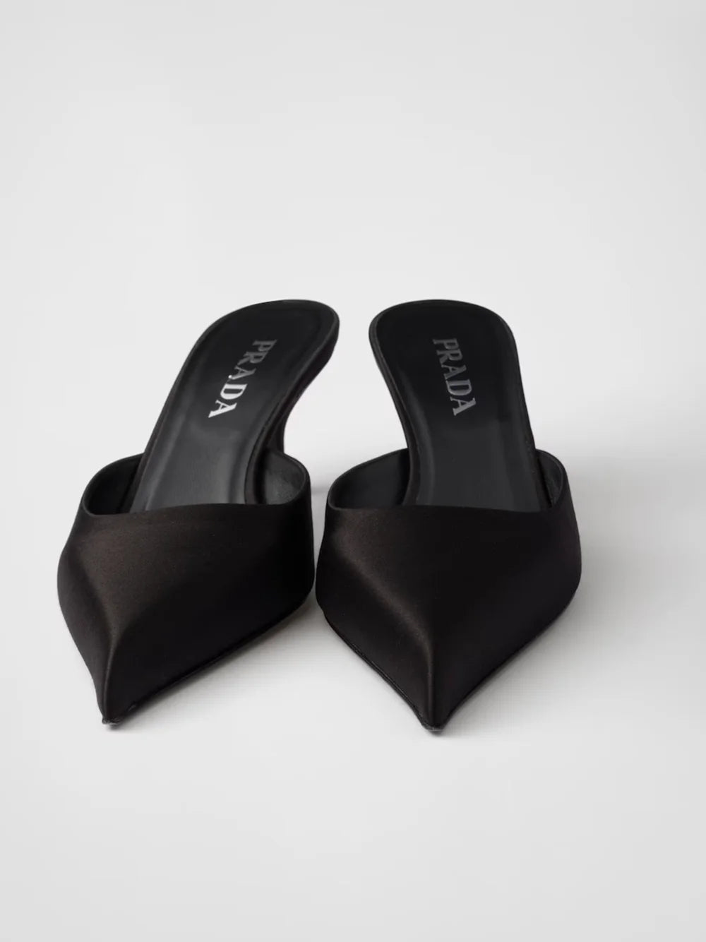 Prada Black Satin Sabot - Heels