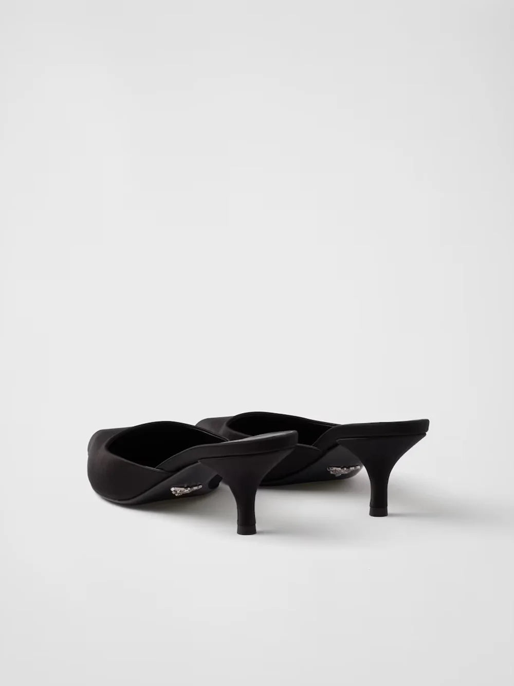 Prada Black Satin Sabot - Heels