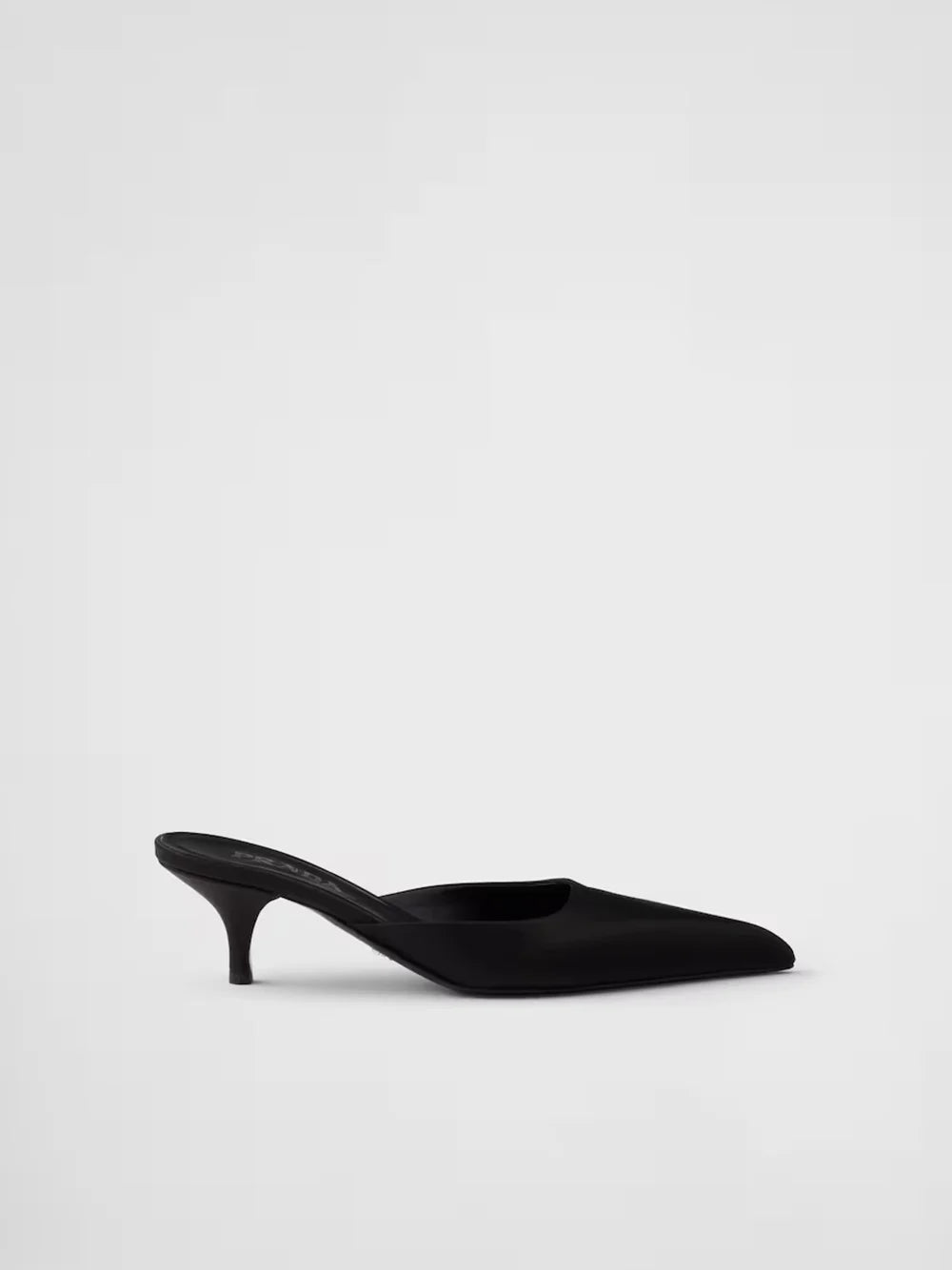 Prada Black Satin Sabot - Heels