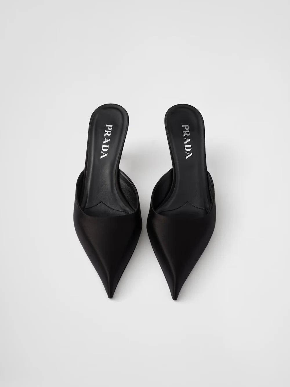 Prada Black Satin Sabot - Heels