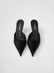 Prada Black Satin Sabot - Heels