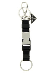 Prada Black Stainless Steel Keychain