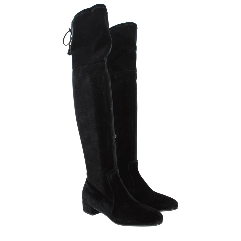 Prada Black Velvet Over The Knee - EU38/US8