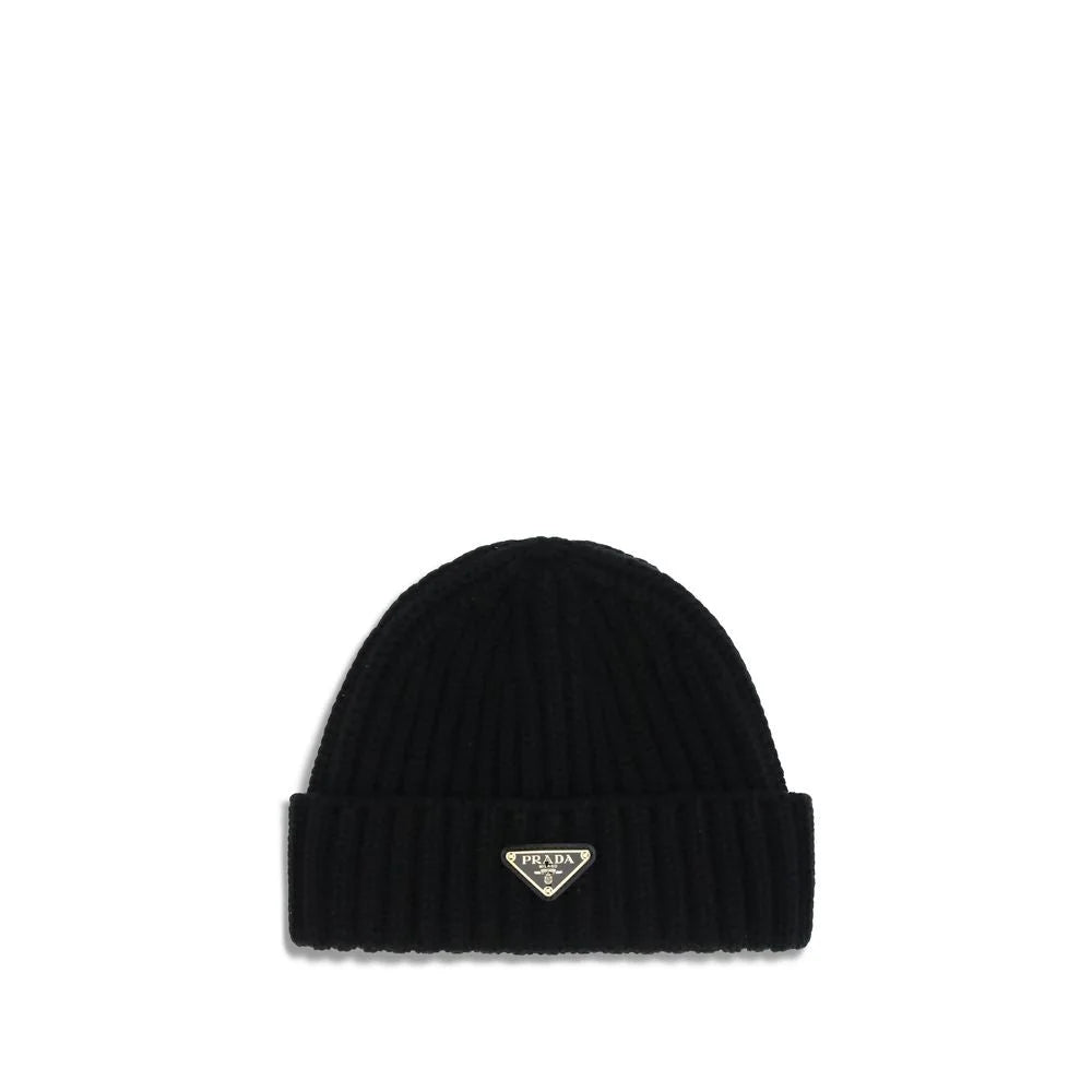 Prada Black Wool Oves Aries Beanie - M