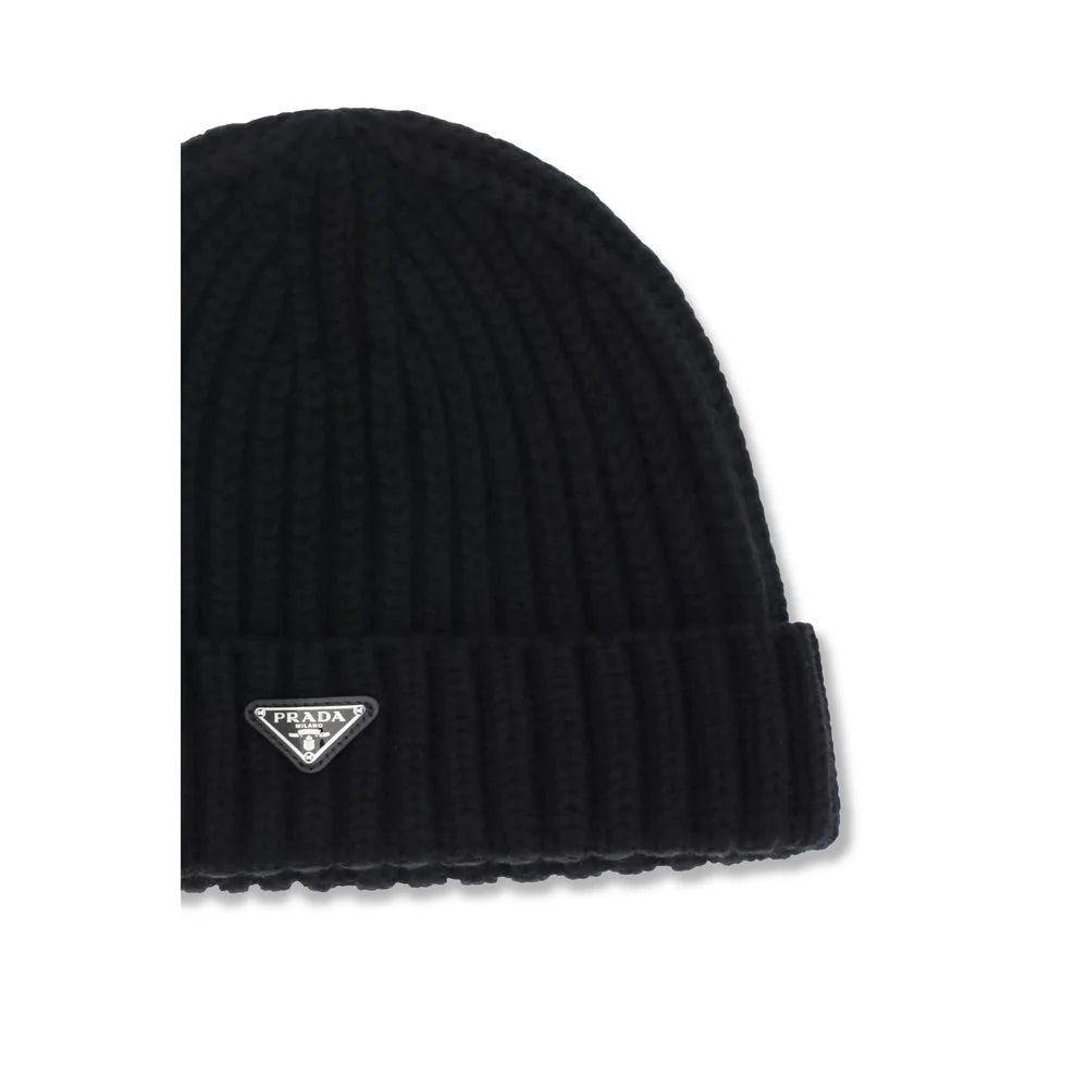 Prada Black Wool Oves Aries Beanie - M
