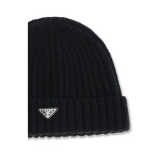 Prada Black Wool Oves Aries Beanie - M