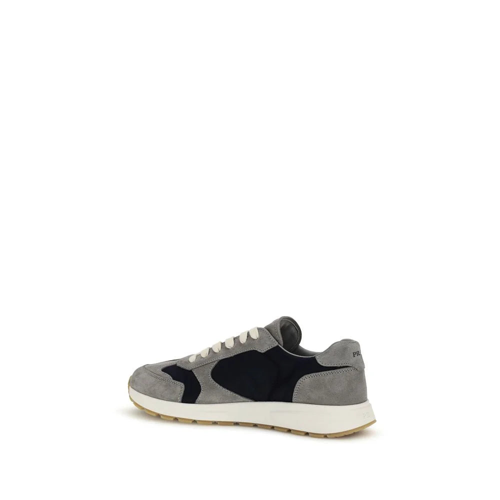 Prada Blue Calf Leather Bos Taurus Athletic Sneakers